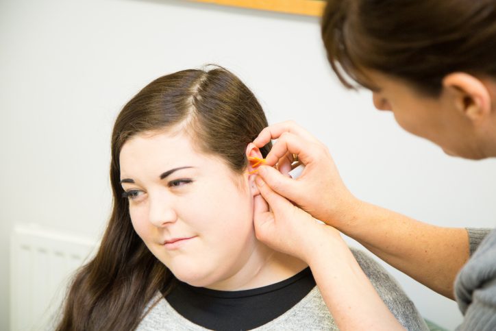 Jo delivering Auricular Acupuncture at Broadway Lodge