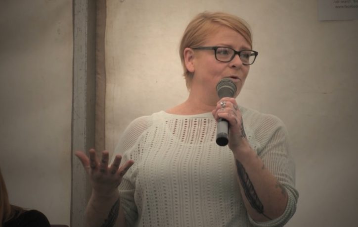 Eliza speaking at Broadway Lodge reunion