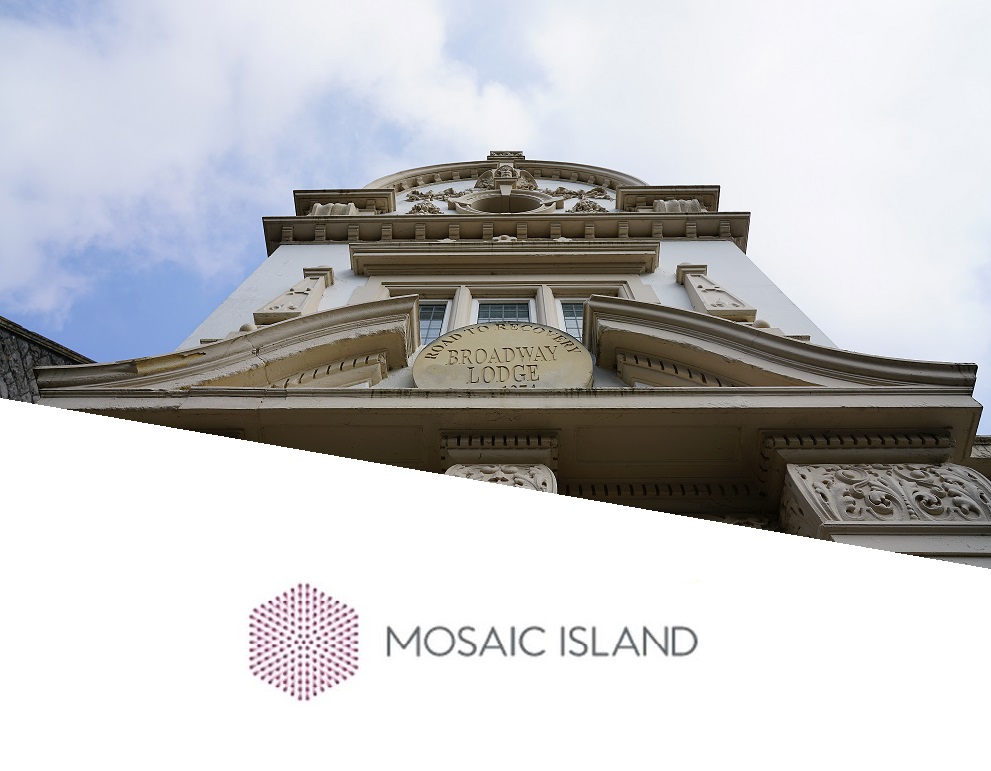 Broadway Lodge and Mosaic Island logo