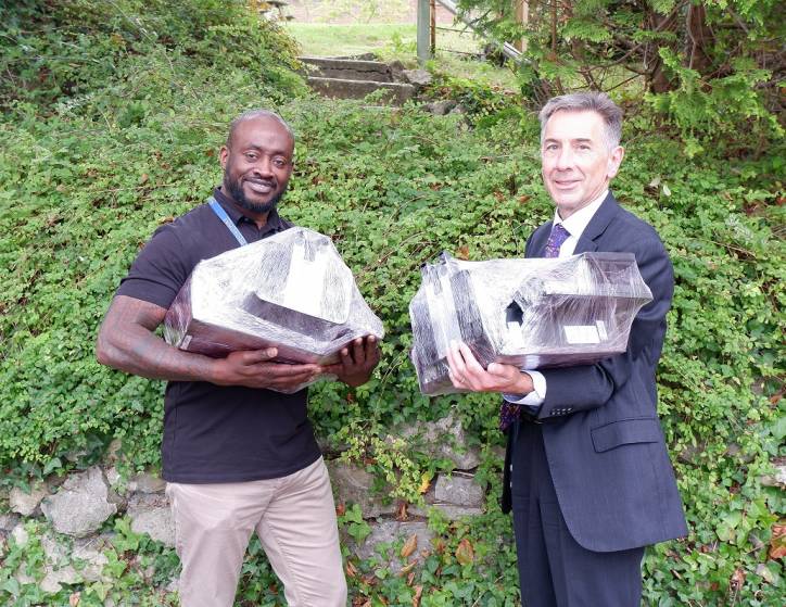 David and Markkus with computers to donate