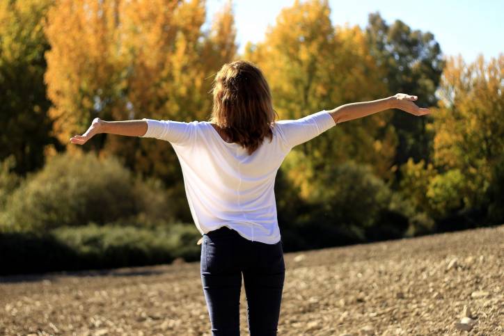 Lady stood in field